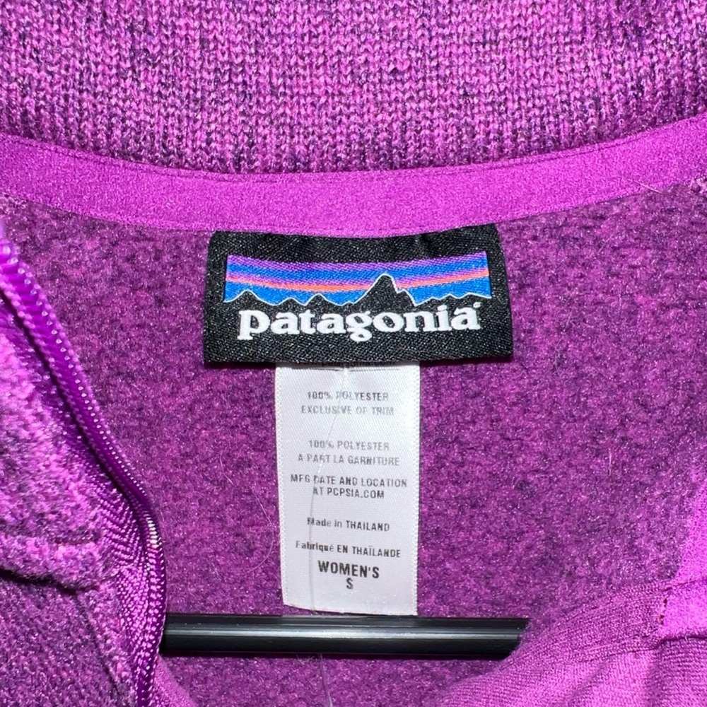 Patagonia Women's 1/4 Zip Better Sweater Purple Fleece Jacket small - Picture 3 of 4